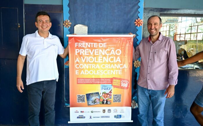 Frente de Prevenção a Violência contra Criança e Adolescente leva campanha educativa a maior escola municipal de Campo Grande