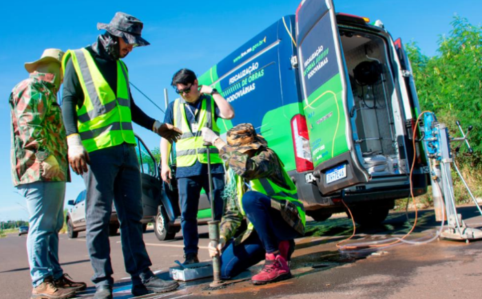 TCE-MS fiscaliza a qualidade de obras de pavimentação em Ponta Porã