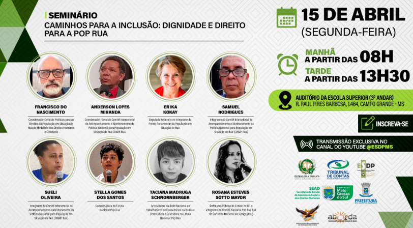 TCE-MS apoia seminário da Defensoria Pública sobre direitos da população em situação de rua