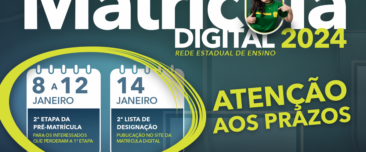 Segunda etapa da pré-matrícula da Rede Estadual de Ensino encerra nesta sexta-feira