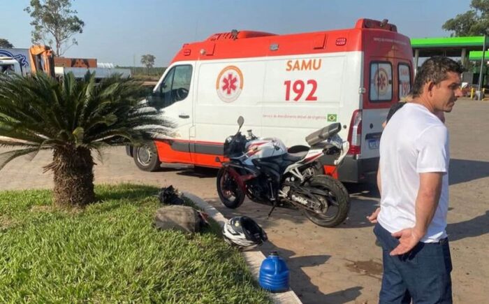 Motociclista fica ferido após bater na traseira de caminhão na BR-262 em Três Lagoas